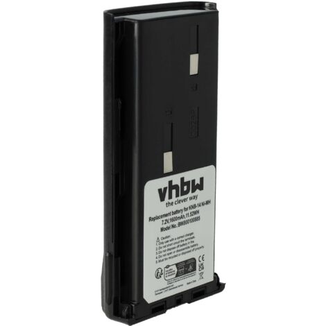 vhbw Akku Ersatz für Kenwood KNB-20N, KNB-21 für Funkgerät, Walkie Talkie (1600 mAh, 7,2 V, NiMH)