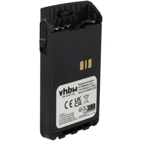 vhbw Akku Ersatz für Motorola PMNN4511A, PMNN4440, PMNN4502A, PMNN4440AR für Funkgerät, Walkie Talkie (1600 mAh, 7,4 V, Li-Ion)
