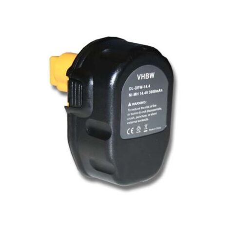 vhbw Akku kompatibel mit Dewalt DC728KA, DC731KA, DC735KA, DC735KB, DC757KA, DC757KB, DC830KB Elektrowerkzeug (3000 mAh, NiMH, 14,4 V)