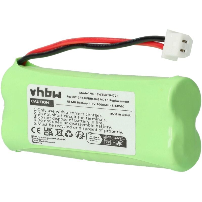 vhbw Akku kompatibel mit Dogtra 1700 Receiver, 175NCP Transmitter, 1800NCP Receiver Hundehalsband Hunde-Trainer (300 mAh, 4,8 V, NiMH)