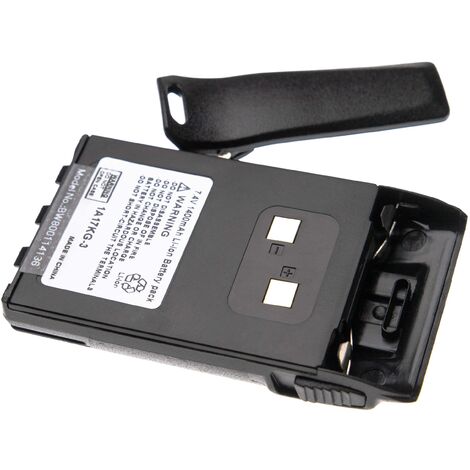 vhbw Akku kompatibel mit Dynascan DB-48 Funkgerät, Walkie Talkie (1400 mAh, 7,4 V, Li-Ion) + Gürtelclip