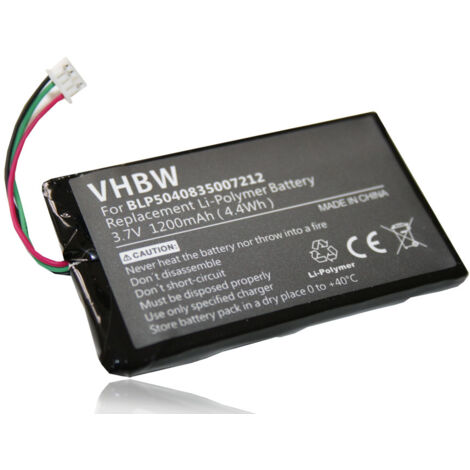 vhbw Akku kompatibel mit Falk F12 3rd Edition, F5, F10 3rd Edition, F10, F12 GPS Navigation Navi (1200 mAh, 3,7 V, Li-Polymer)