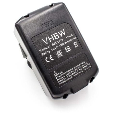 vhbw Akku kompatibel mit Hitachi Hikoki CL 14DSL, CR 14DSL, CD 14DSL, CD 14DSL2, CJ, CK 14DSL Werkzeug (3000 mAh, Li-Ion, 14,4 V)