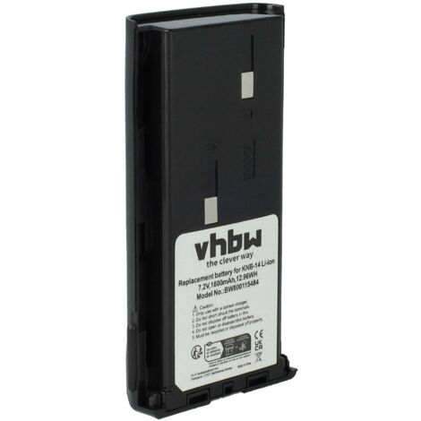 vhbw Akku kompatibel mit Kenwood TK-3102, TK-3107, TK-3107 M6, TK-360, TK-360G, TK-370 Funkgerät, Walkie Talkie (1800mAh, 7,4V, Li-Ion)