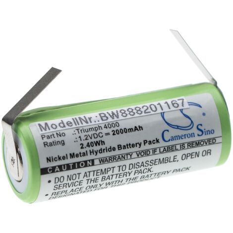 vhbw Akku kompatibel mit Oral-B Triumph 4000 elektrische Zahnbürste (2000mAh, 1,2V, NiMH)