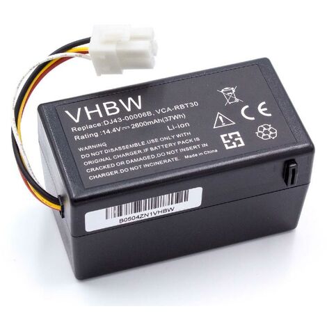 vhbw Akku kompatibel mit Samsung Navibot Pop-Out VR10F71, Pop-Out VR10F71UA Home Cleaner Heimroboter (2600mAh, 14,4V, Li-Ion)
