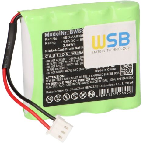 vhbw Akku kompatibel mit Schneider Exiway EasyLED Fluchtweg, Notfallbeleuchtung (800mAh, 4,8V, NiCd)