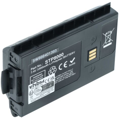 vhbw Akku kompatibel mit Sepura STP8X, STP9000, STP9035, STP9038, STP9040, STP9080 Funkgerät, Walkie Talkie (3.300mAh, 7,4V, Li-Ion)