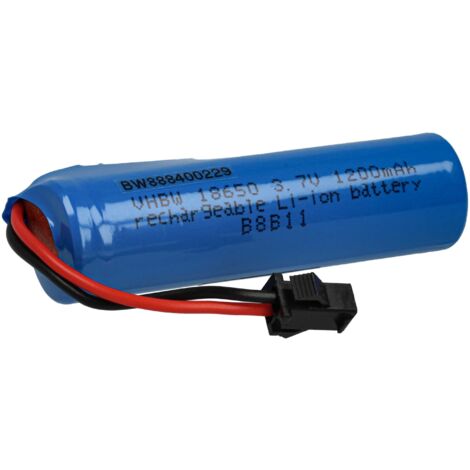 vhbw Akku kompatibel mit SM-2P Stecker für Modellbau z.B. Racing Car, Helikopter, Flugzeug (1200mAh, 3,7V, Li-Ion)