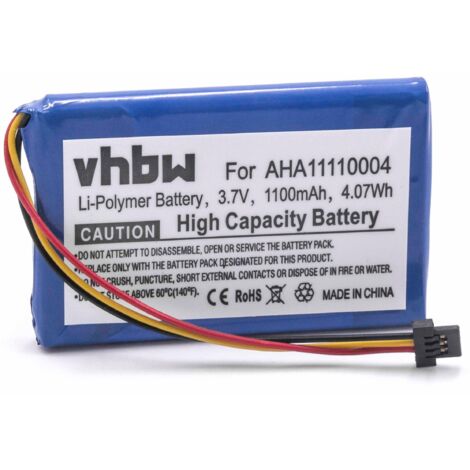 vhbw Akku kompatibel mit TomTom Go 520 WIFI, 510, 4FA50, 520 GPS Navigation Navi (1100 mAh, 3,7 V, Li-Ion)