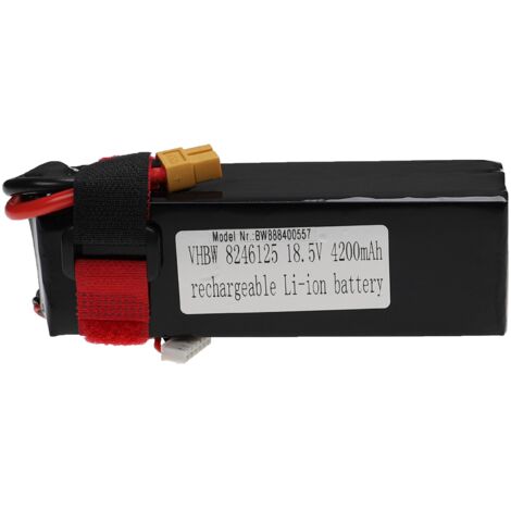 vhbw Akku kompatibel mit XT60 Stecker für Modellbau z.B. Racing Car, Helikopter, Flugzeug (4200mAh, 18,5V, Li-Polymer)