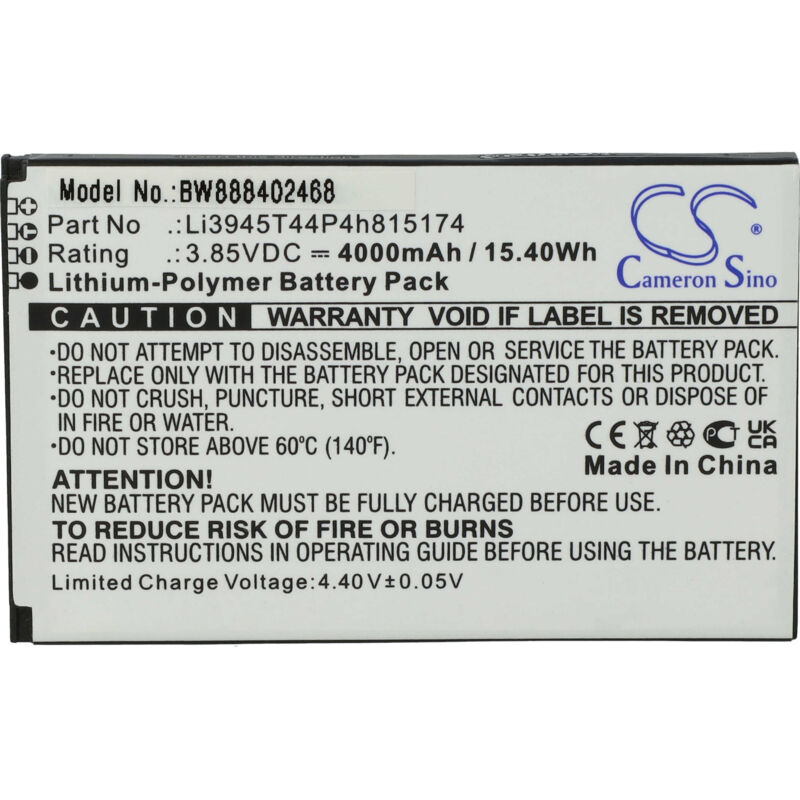 Vhbw - Akku kompatibel mit zte MU500, MU501 Router Modem Hotspots (4000mAh, 3,85V, Li-Polymer)