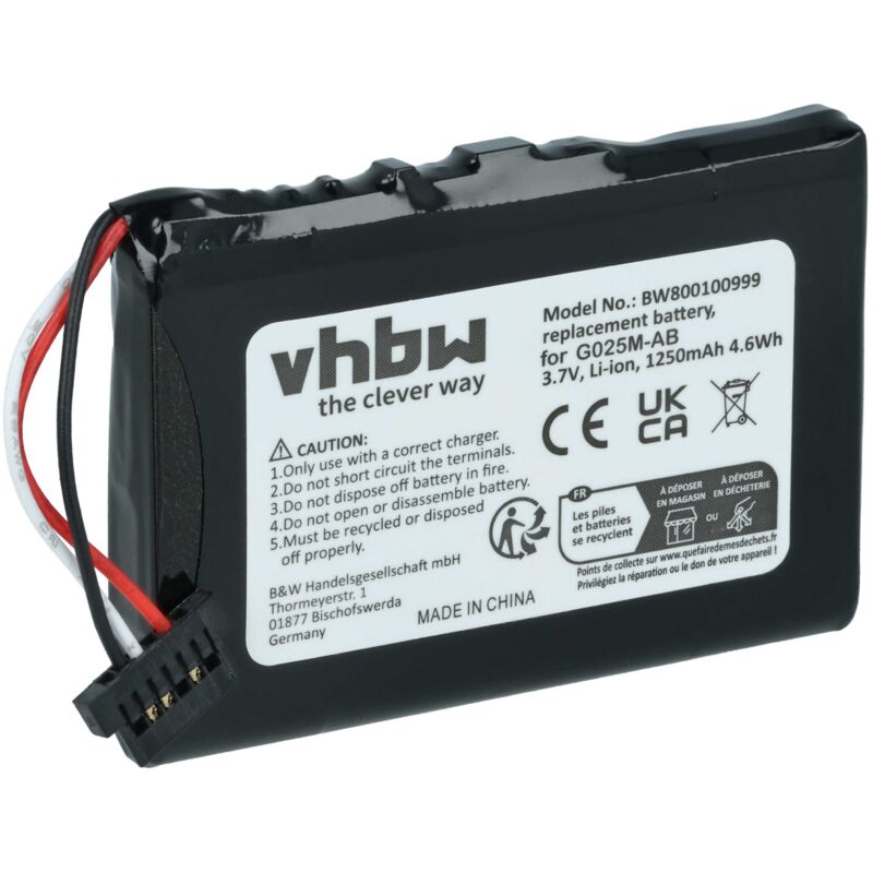 Image of Akku kompatibel mit Becker Professional 50 Lmu gps Navigation Navi (1200 mAh, 3,7 v, Li-Ion) - Vhbw