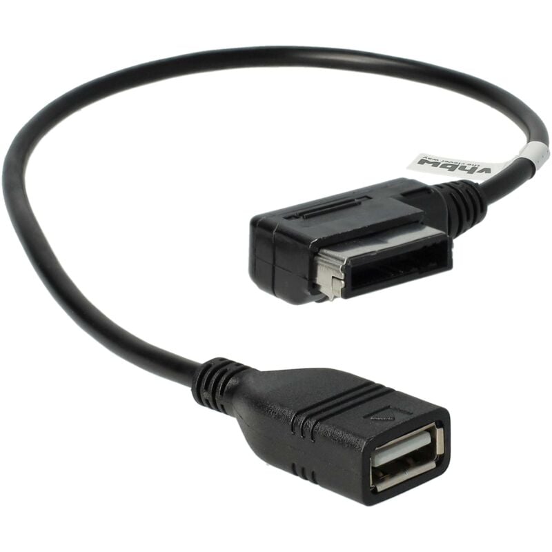 Audio Input Cable compatible with Audi A1, A3, A4, A5, A6, A8, Q5, Q7, tt, mmi 3G-System 2006+ - usb Adapter Black - Vhbw