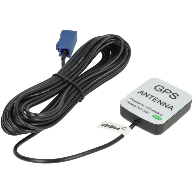 

Antena GPS para navegador - Base magnética, con conexión Fakra, 5 m - Vhbw