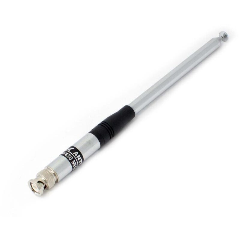 vhbw Antenna compatible with Weierwei VEV-3288S Walkie-Talkie - Extendable, 23 cm - 120 cm, BNC Plug (M), Silver