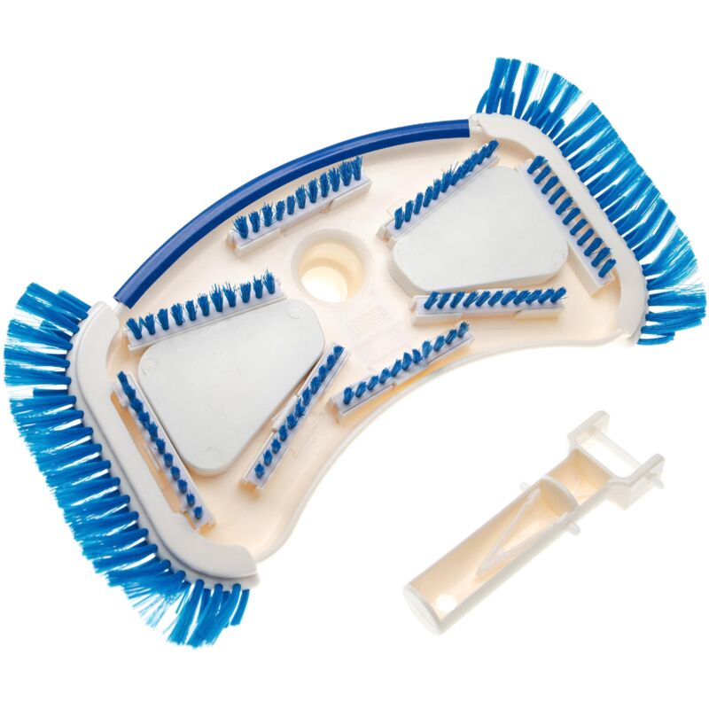 

Aspirador piscina para conectar a la bomba, skimmer -aspiradora con conexión de manguera de 32/38 mm, con cepillos laterales, blanco / azul - Vhbw
