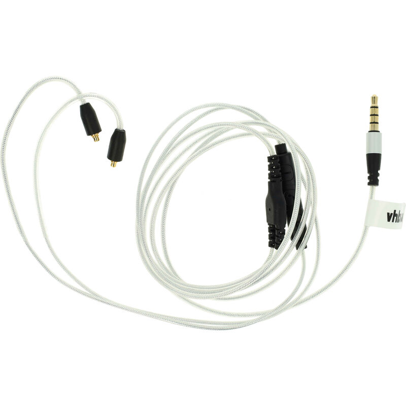 Vhbw - Audio aux Cable compatible with Logitech Ultimate Ears ue 900 Headphones - Audio Cable, 3.5 mm Jack, 120 cm Silver