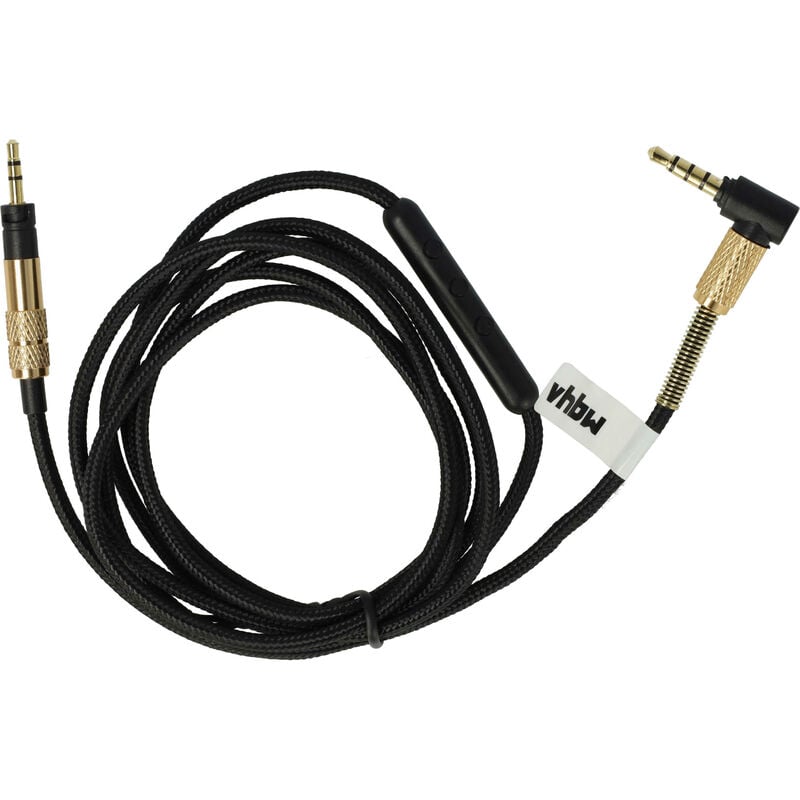 Vhbw - Audio aux Cable compatible with Sennheiser Momentum 2.0 HD4.40 bt, HD4.50 Headphones - Audio Cable, 3.5 mm Jack, 140 cm Black