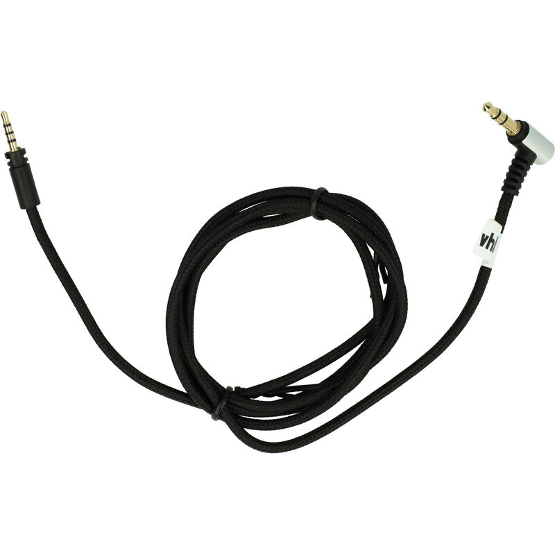 Audio aux Cable compatible with Sennheiser Momentum On-Ear Wireless, Wireless Headphones - Audio Cable, 3.5 mm Jack, 120 cm Black - Vhbw