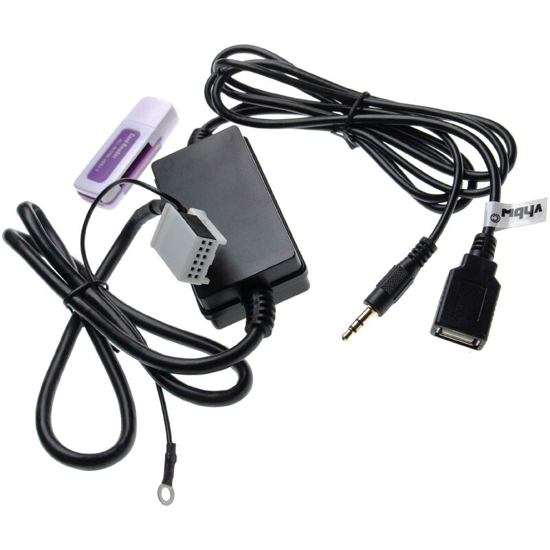 Image of Aux usb Audio Adapter Kabel kfz Radio kompatibel mit Audi Symphony 2+/3 Auto, Autoradio - Vhbw
