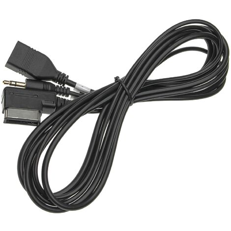 vhbw AUX USB Audio Y Adapter Cable Radio compatible with VW Sharan, T5, Tiguan, Touareg, Touran Car, Car Radio