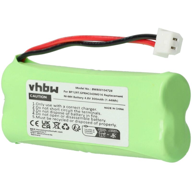 Vhbw - Batería compatible con Dogtra 1400NCP receiver, 1500 Receiver, 1500NCP receiver collar para perros (adiestrador) (300 mAh, 4,8 v, NiMH)