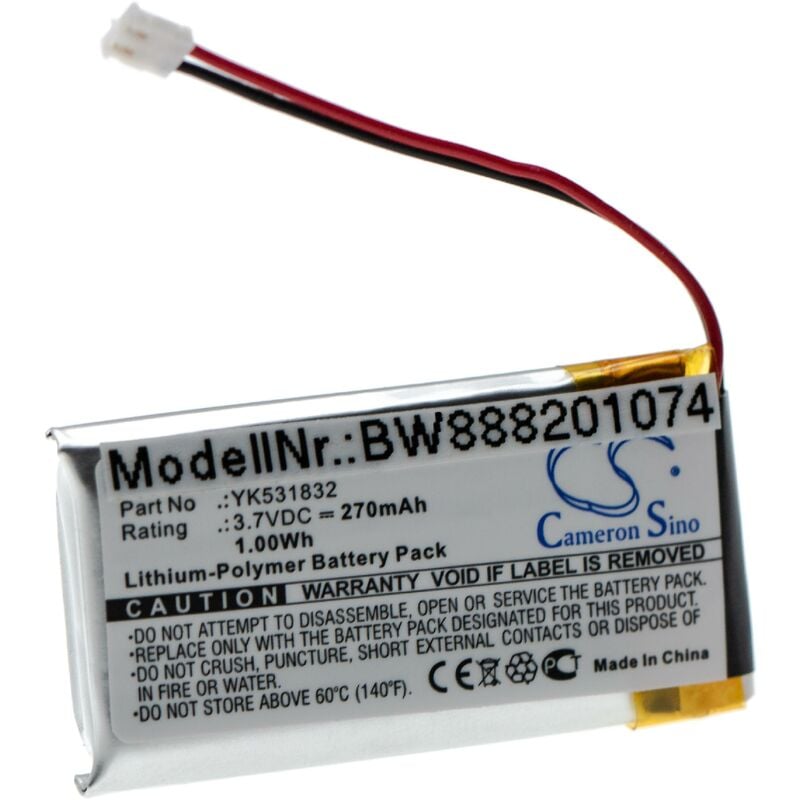 

Batería compatible con Golfbuddy VT3 instrumento de medición (270mAh 3,7V polímero de litio) - Vhbw