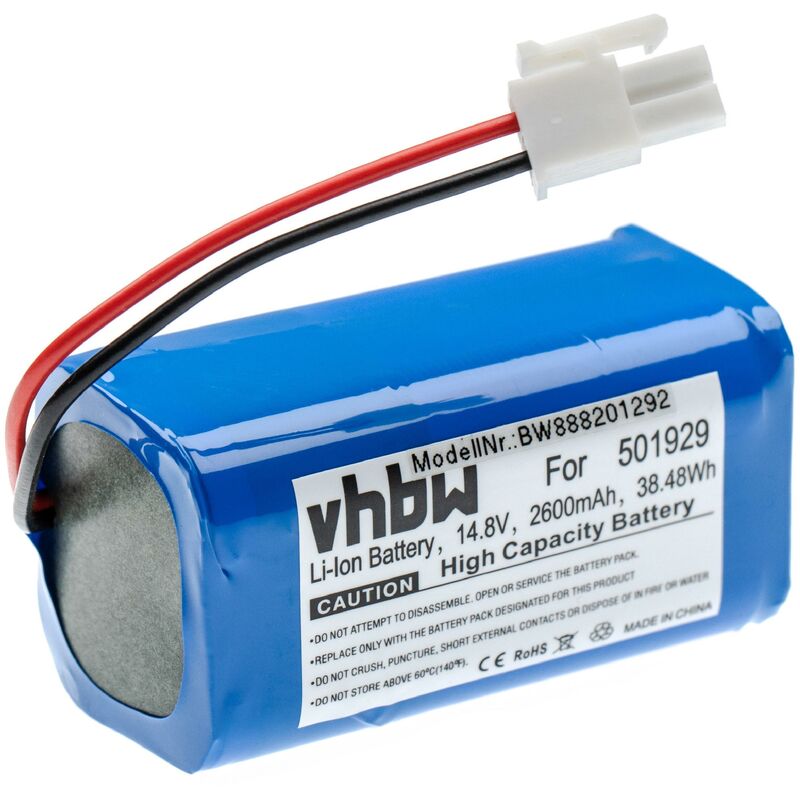 

vhbw Batería recargable compatible con Dibea V780 aspiradora, robot limpieza (2600 mAh, 14,8 V, Li-Ion)