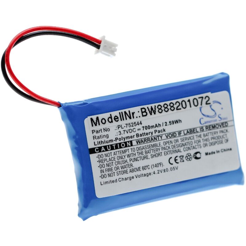 vhbw Batería recargable compatible con Educator EZ-903, EZ-904, K9-400, K9-402, K9-800, K9-802 collar para perros (700 mAh, 3,7 V, polímero de litio)