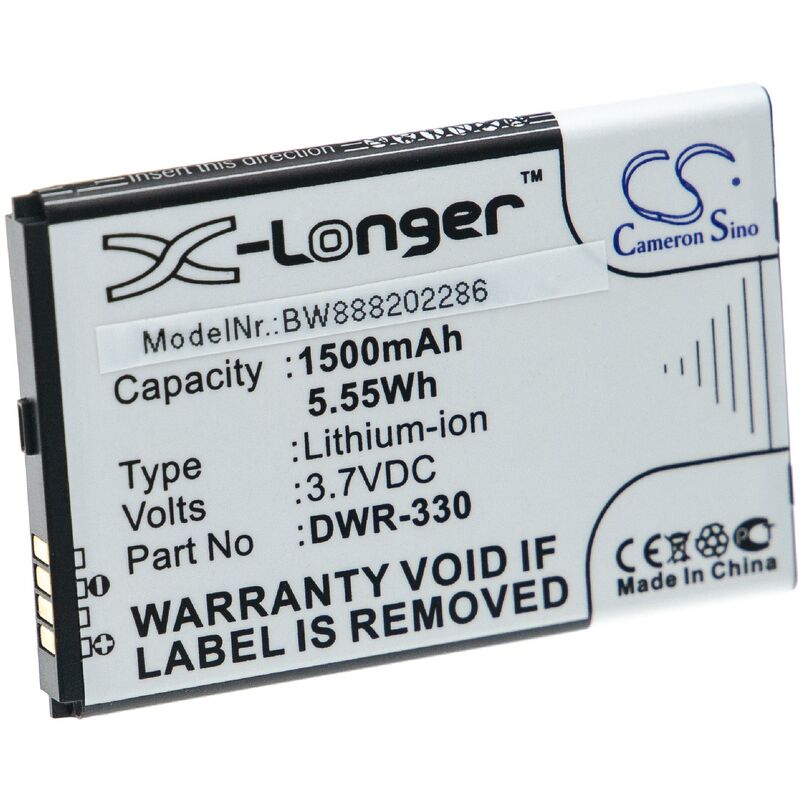 

Batería recargable reemplaza D-Link DWR-330 para router (1500 mAh, 3,7 V, Li-Ion) - Vhbw