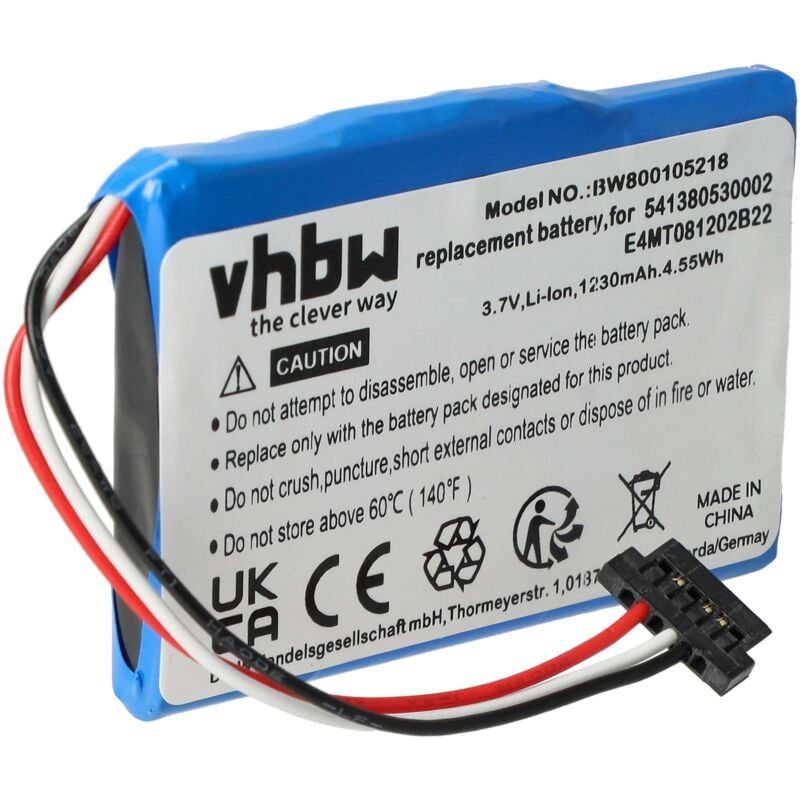 

batería 1200mAh (3.7V) para Navisistema de navegación Navigon Transonic PNA 7000, 7000T, 7100, 7310, 6000, 6000T, Navman N20 por 541380530002. - Vhbw