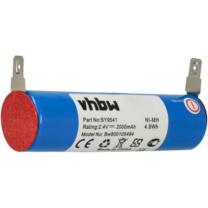 

batería 2000mAh (2.4V) para rallador de queso Kenwood Grati Ariete, FG100, FG-100, Grati FG150, FG-150, Grati FG200, FG-200 por SY9541. - Vhbw