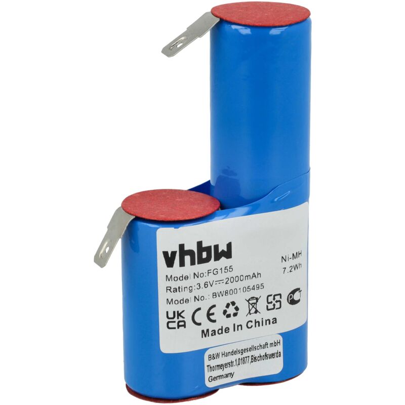 

batería compatible con Ariete Grati 3,6V rallador molinillo de queso, máquina para rallar queso (2000mAh, 3,6V, NiMH) - Vhbw