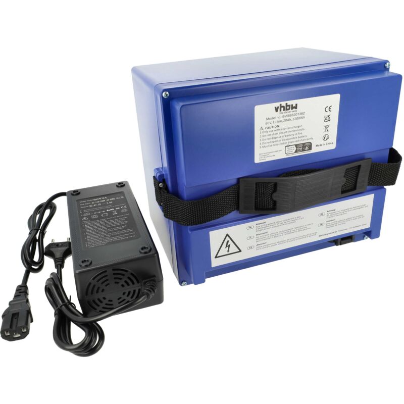 

Batería 20Ah 60V Li-Ion incl. cargador compatible con diversas sillas de ruedas eléctricas, e-scooters, e-scooters, e-bicicletas, barcos, etc. - Vhbw