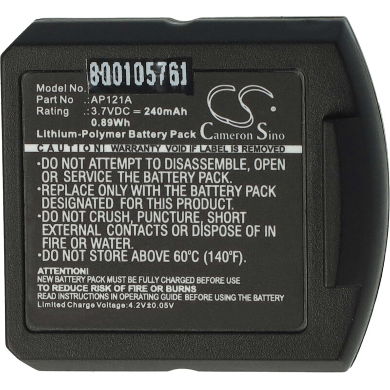 

batería 240mAh (3.7V) para Auriculares Sarabec InfraLight Swing, Swing Digital, Swing Digital TV, Swing IR por AP121A. - Vhbw