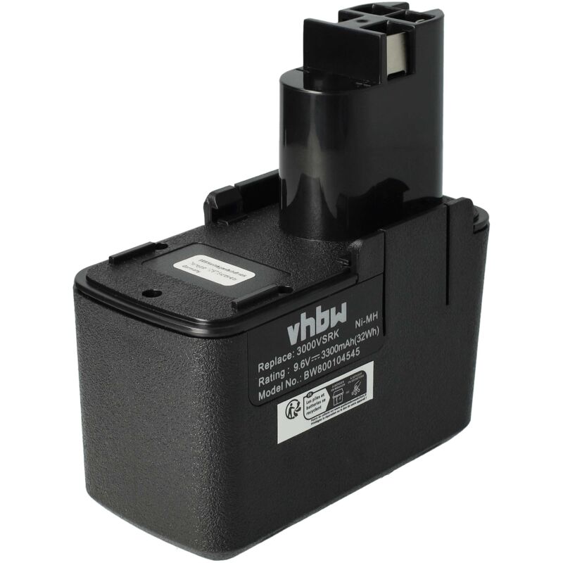 

Batería recargable compatible con Bosch PDR 9.6 VE, PSB 9.6 VE-2, PSB 9.6VES2, PSB 9.6VES-2 herramientas eléctricas (3300 mAh NiMH 9,6 V) - Vhbw