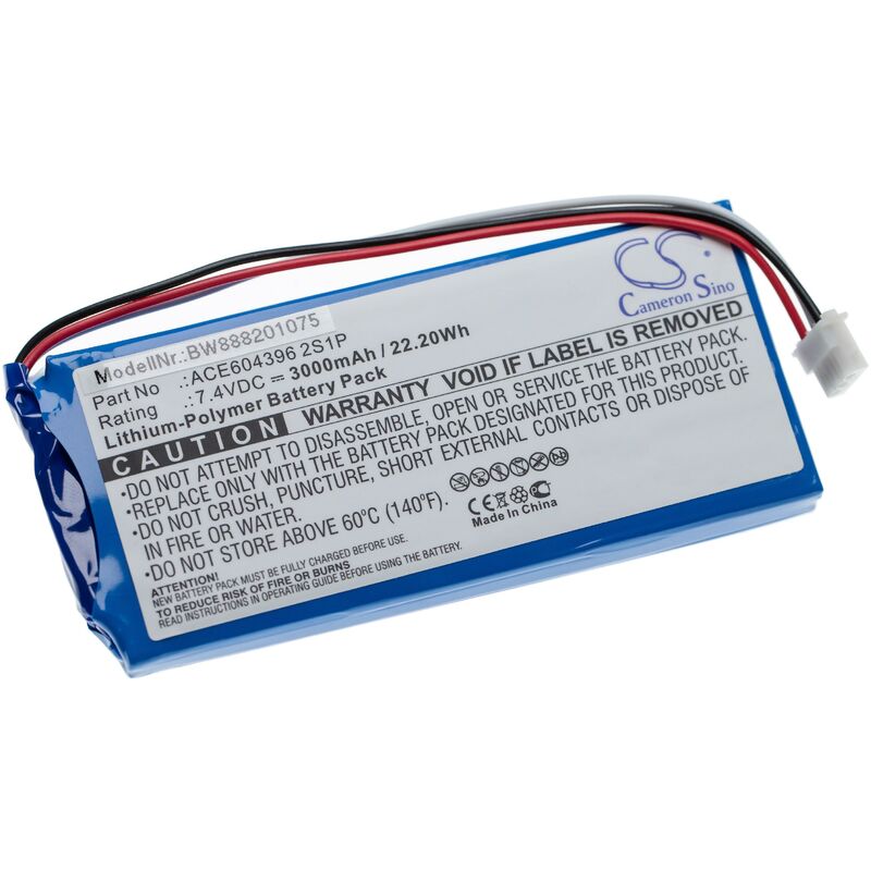 Batería recargable compatible con Aaronia nf, V1S, V4 medidor (3000 mAh, 7,4 v, polímero de litio) - Vhbw