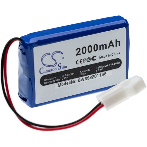 vhbw batería compatible con Brookstone Rover Revolution modelismo maquetación (2000mAh, 7,4V, polímero de litio)