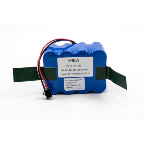 vhbw Batería compatible con Cleanna XR210, XR210A, XR210B, XR210C, XR210D, XR210E, XR210F, XR510A robot limpieza (3500 mAh, 14,4 V, NiMH)