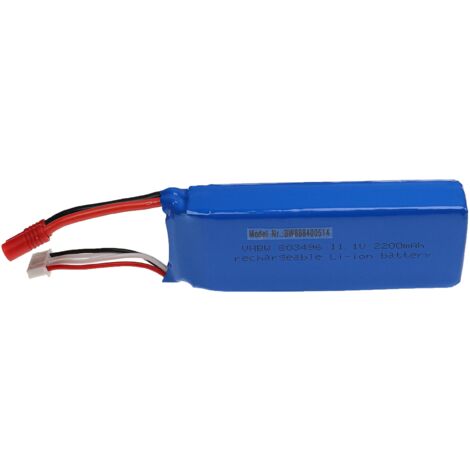 vhbw Batería compatible con conector banana 3,5 mm para modelismo por ej. coche carreras, avión (2200mAh, 11,1V, Li-poli, 106 x 34 x 22mm)