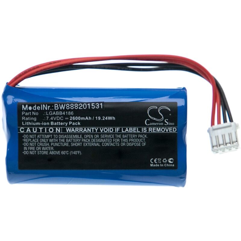 

vhbw Batería recargable reemplaza DJI LGABB4186, RC03012, TI100782 para dron, multicóptero, cuadricóptero (2600 mAh, 7,4 V, Li-Ion)