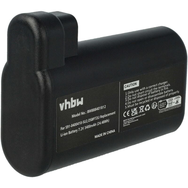 

vhbw Batería compatible con Electrolux 900258312, 900277252, 900277253, 900277254 aspiradora, robot limpieza (3400 mAh, 7,2 V, Li-Ion)
