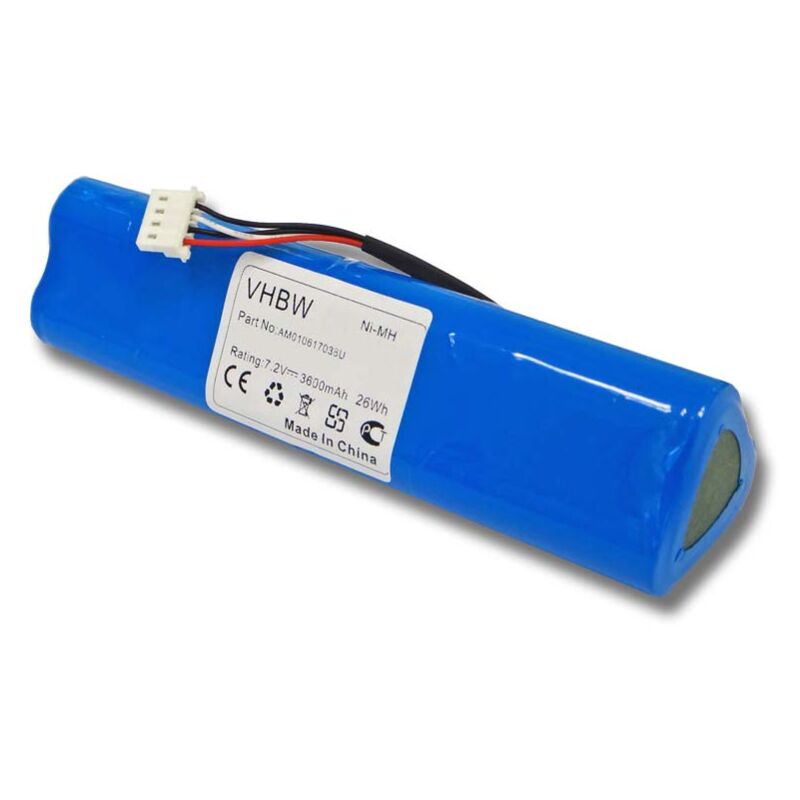 Batería recargable compatible con Fluke Scopemeter 192, 192B, 196, 196B, 196C, 199, 199B osciloscopio, medidor (3600 mAh, 7,2 v, NiMH) - Vhbw