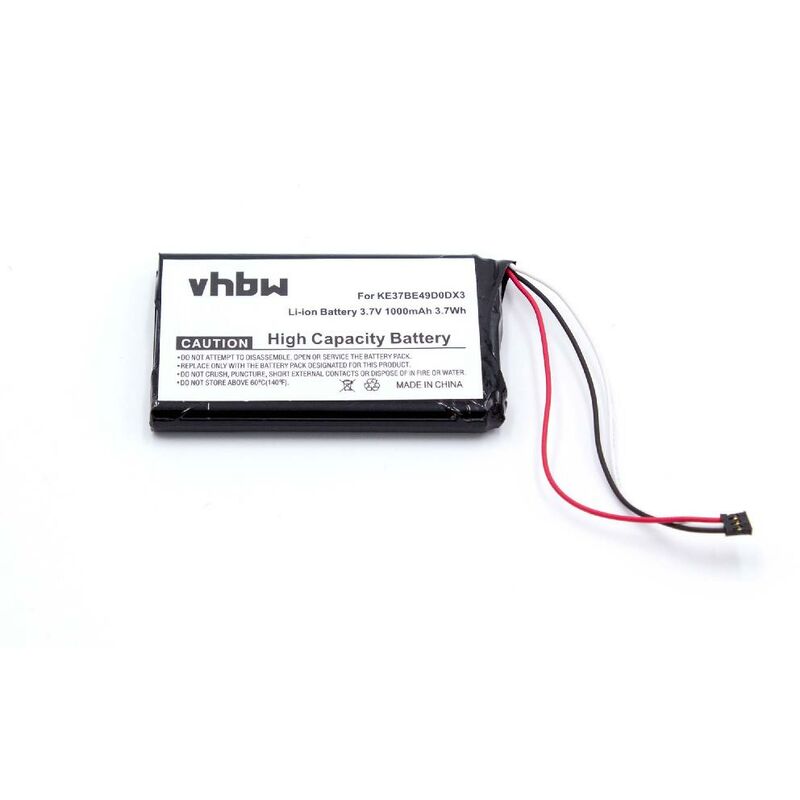 

batería compatible con Garmin Nüvi 2300, 2300LM, 2340, 2340LT, 2350, 2350LT, 2350LMT navegador (1000mAh, 3,7V, Li-Ion) - Vhbw