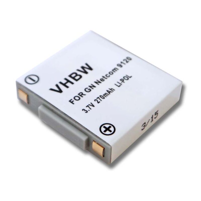 

vhbw Batería compatible con GN Netcom Jabra GN9120, GN9120, GN9125, GN9125 Flex, GN9125 Micro, GN9125 (270mAh, 3.7V, polímero de litio)