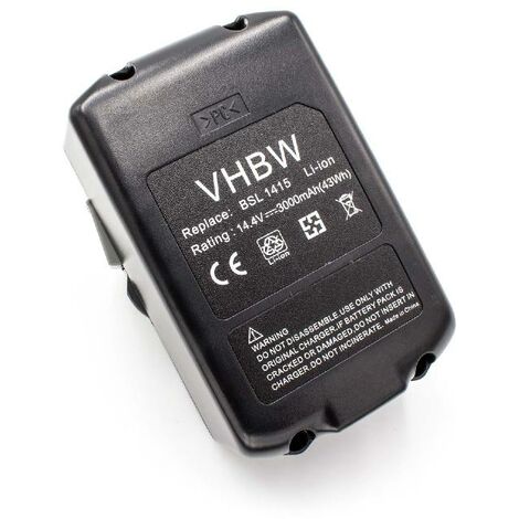 vhbw Batería compatible con Hitachi Hikoki WH 14DBL, WH 14DCL, WH 14DSL2, WM 14DBL, WP 14DSL herramienta (3000 mAh, Li-Ion, 14,4 V)
