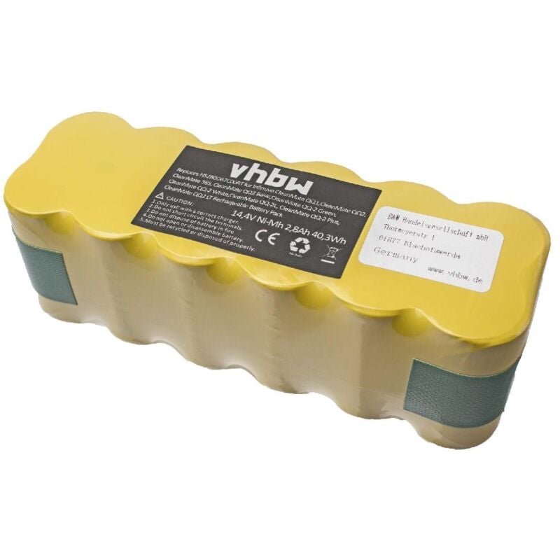 

Batería compatible con Infinuvo Cleanmate QQ-2 green, QQ-2 white, QQ-2L, QQ13 aspiradora, robot de limpieza (2800mAh, 14,4V, NiMH) - Vhbw