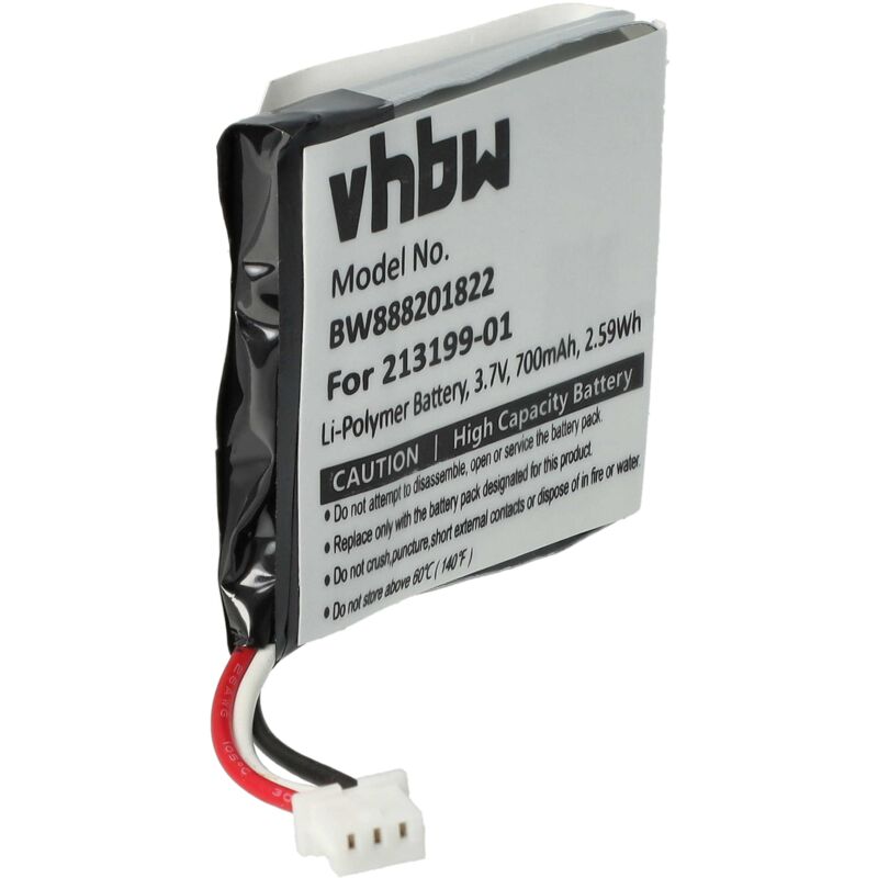 

vhbw batería compatible con Plantronics Savi 8220, W8220 auriculares inalámbricos cascos (650mAh, 3,7V, polímero de litio)