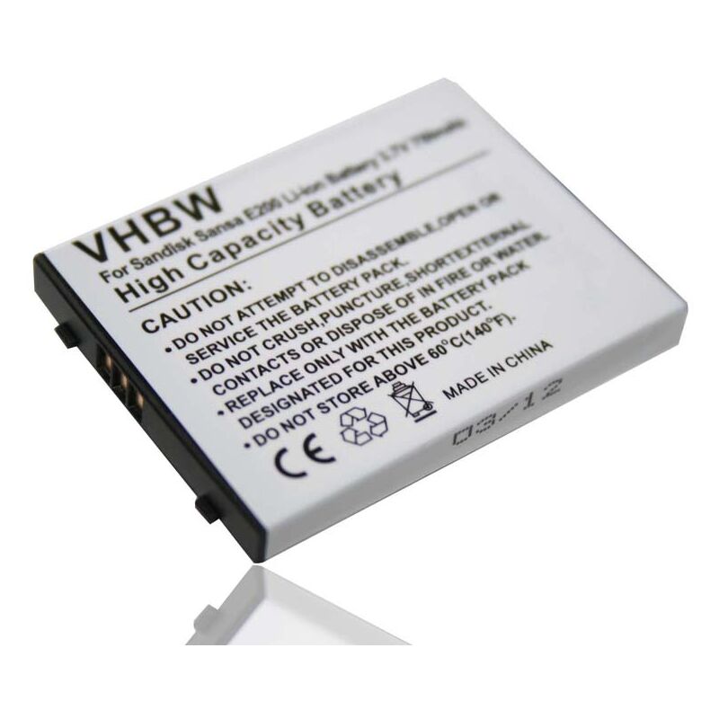 

Batería recargable compatible con Sandisk Sansa E200, E250, E260, E270, E280 reproductor de música MP3 (750 mAh, 3,7 V, Li-Ion) - Vhbw